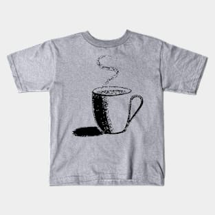 A Cup of Coffee Charcoal Kids T-Shirt